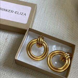 New Brinker + Eliza Bold Gold Circle Earrings